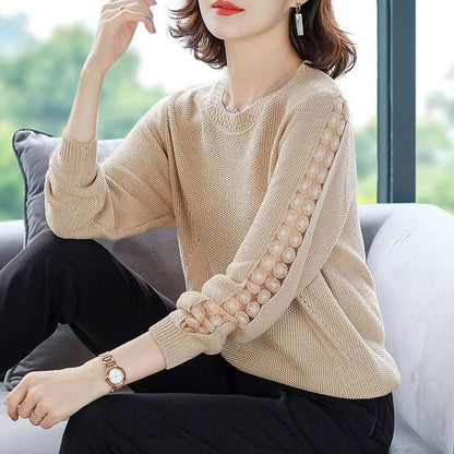 Damen Strickpullover Lochmuster Norvielle