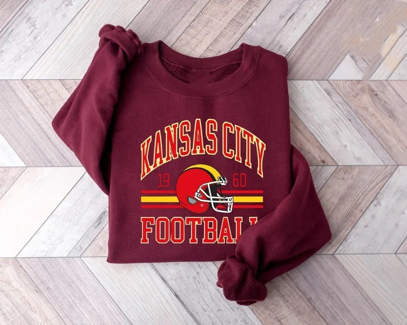 Damen Oversized Sweatshirt Football-Motiv Norvielle