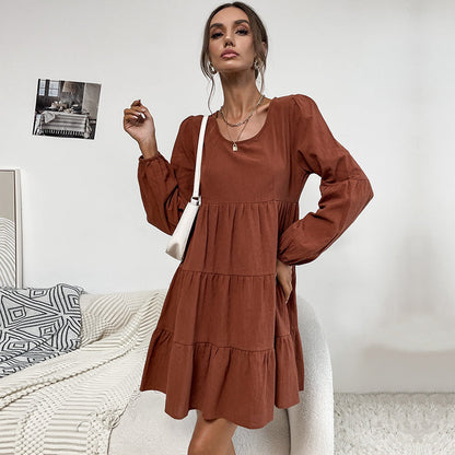 Damen Wickelkleid mit Rüschendetails Voluminöser Rock Norvielle