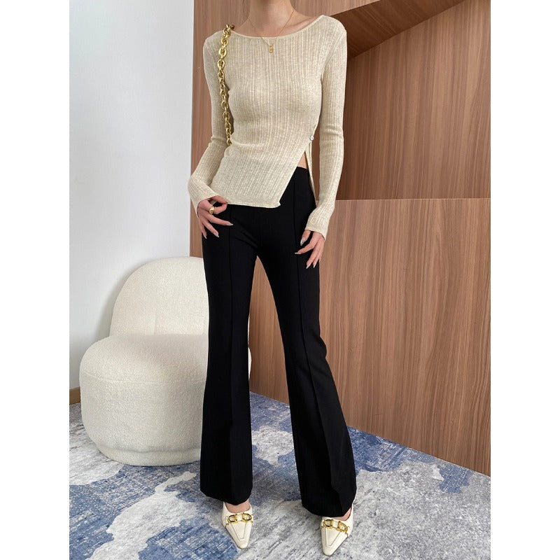 Damen Langarmoberteil Rippstruktur Elegant Norvielle