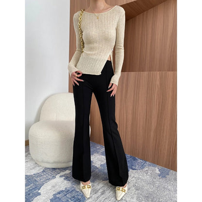 Damen Langarmoberteil Rippstruktur Elegant Norvielle