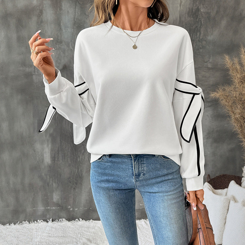 Damen Sweatshirt Streifen Norvielle Schleifendesign