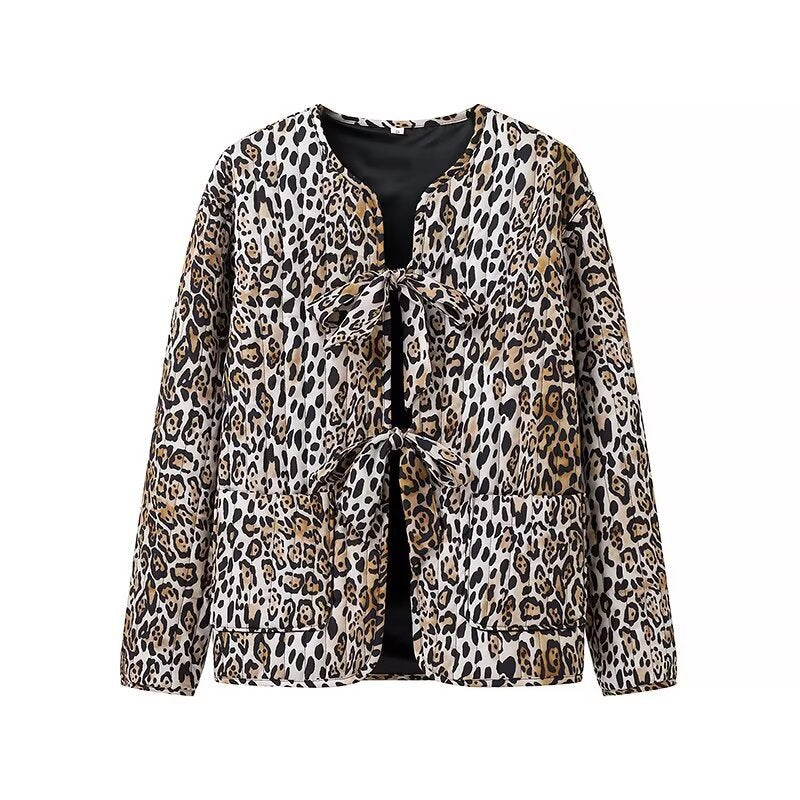 Damen Gemusterte Jacke Norvielle mit Bindegürtel