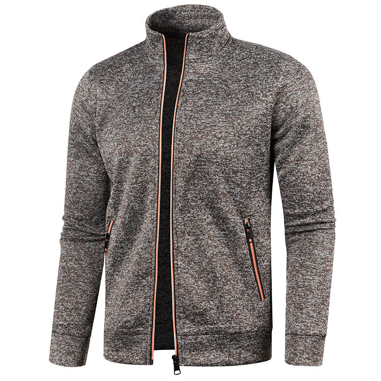 Herren Strickjacke Reißverschluss Zeitlos Grau