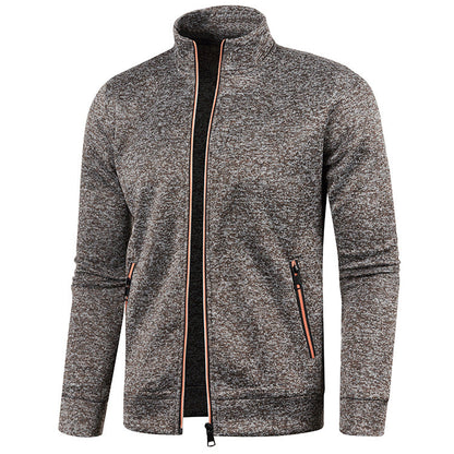 Herren Strickjacke Reißverschluss Zeitlos Grau