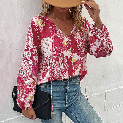 Damen Bluse mit floralem Muster Lässig