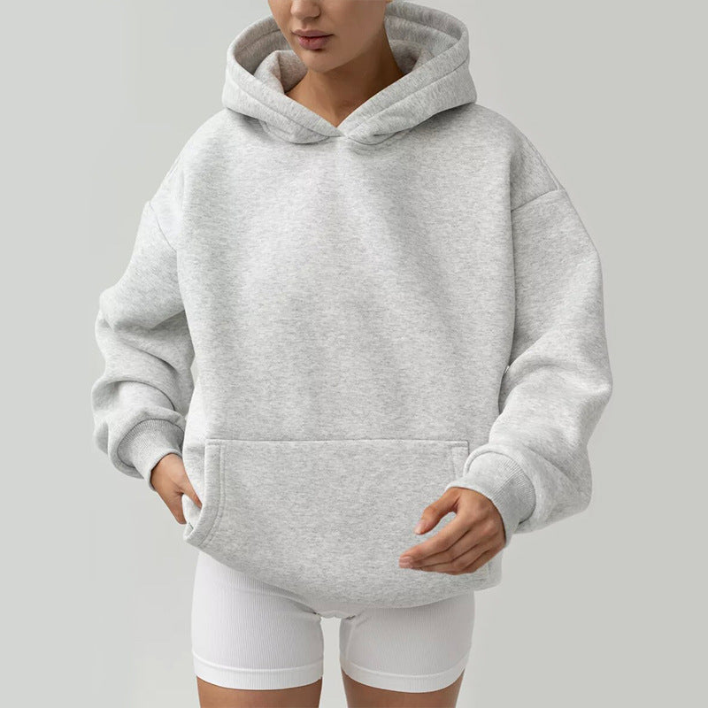 Damen Oversize Kapuzenpullover Baumwollmix