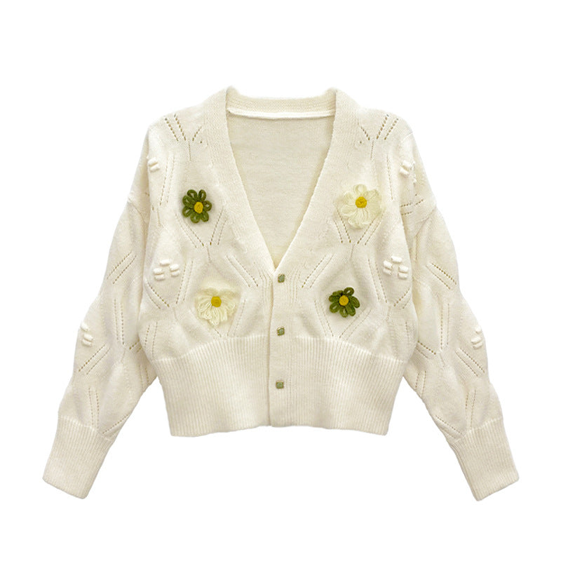Damen Strickjacke Floral Lässig Norvielle