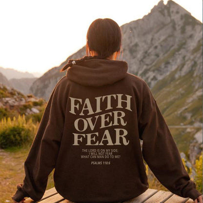 Damen Hoodie Bequem Inspirierender Schriftzug Grau