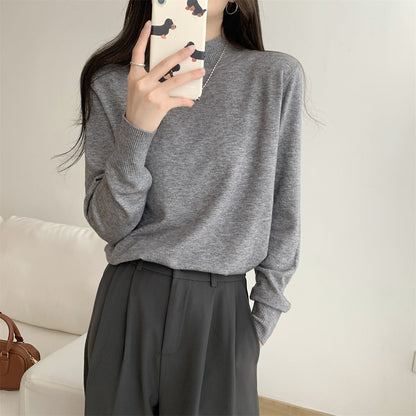 Damen Feinstrickpullover Stehkragen Lässig Norvielle