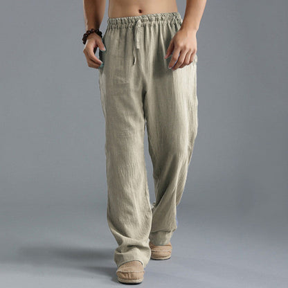 Herren Leinenhose Lang Komfortabel