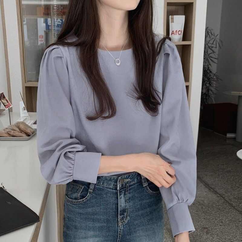 Damen Bluse Puffärmel Vielseitiger Schnitt