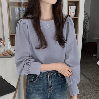 Damen Bluse Puffärmel Vielseitiger Schnitt