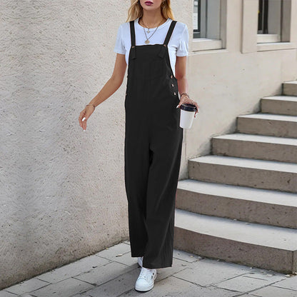Damen Latzhose Weit Bequem Mit Taschen Norvielle