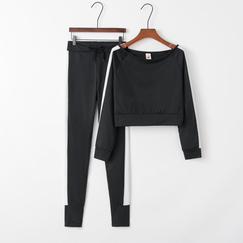 Damen Sportliches Loungewear-Set Cropped Oberteil und Hose