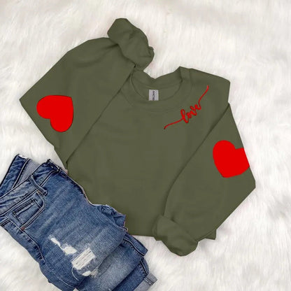 Damen Sweatshirt Herzen-Design Lässiger Schnitt Norvielle