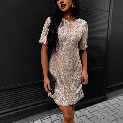 Damen Cocktailkleid A-Linie Norvielle Funkelstoff