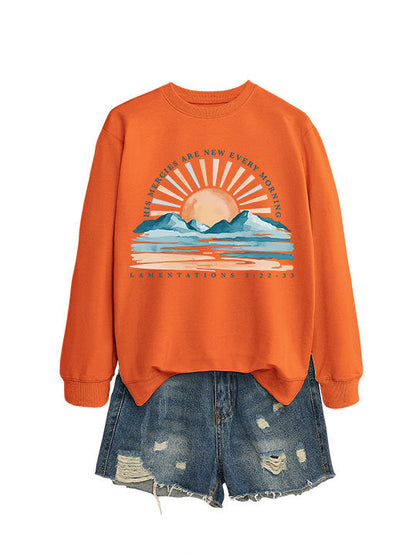 Damen Sweatshirt Sonnenaufgangsdesign Lässig Norvielle
