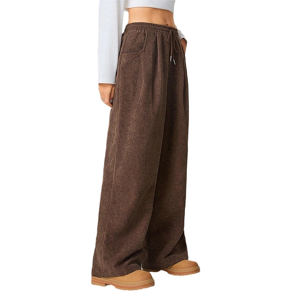 Damen Cordhose Weit Elastischer Bund