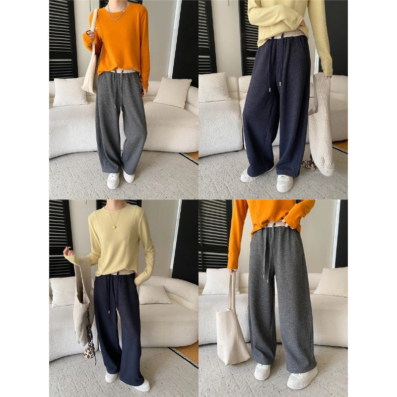 Damen Sweatpants Weite Bequem 5 Taschen