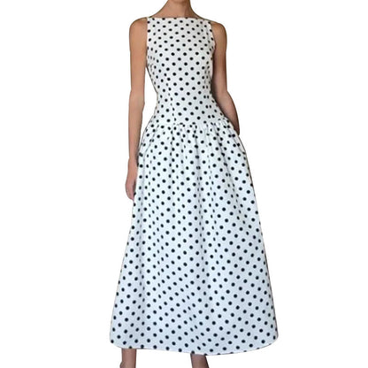 Damen Maxikleid Retro Polka-Dots Voluminöser Rock Norvielle