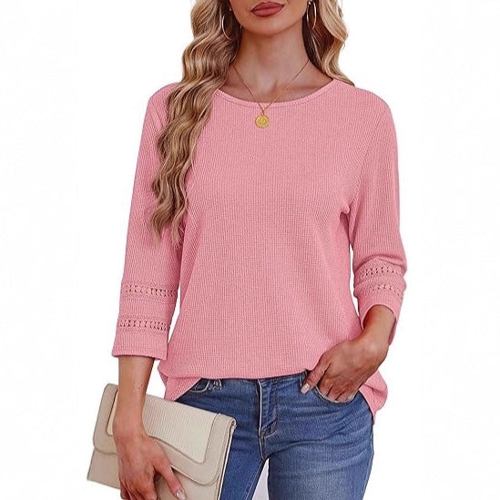 Damen Longsleeve-Oberteil Spitzen-Details Norvielle