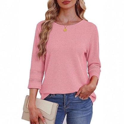 Damen Longsleeve-Oberteil Spitzen-Details Norvielle