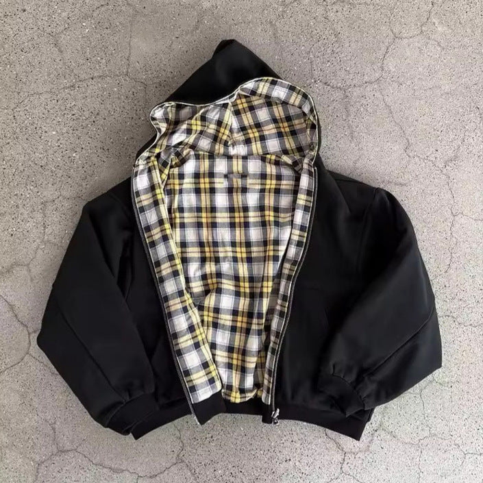 Damen Kapuzenjacke Kariertes Innenfutter Norvielle