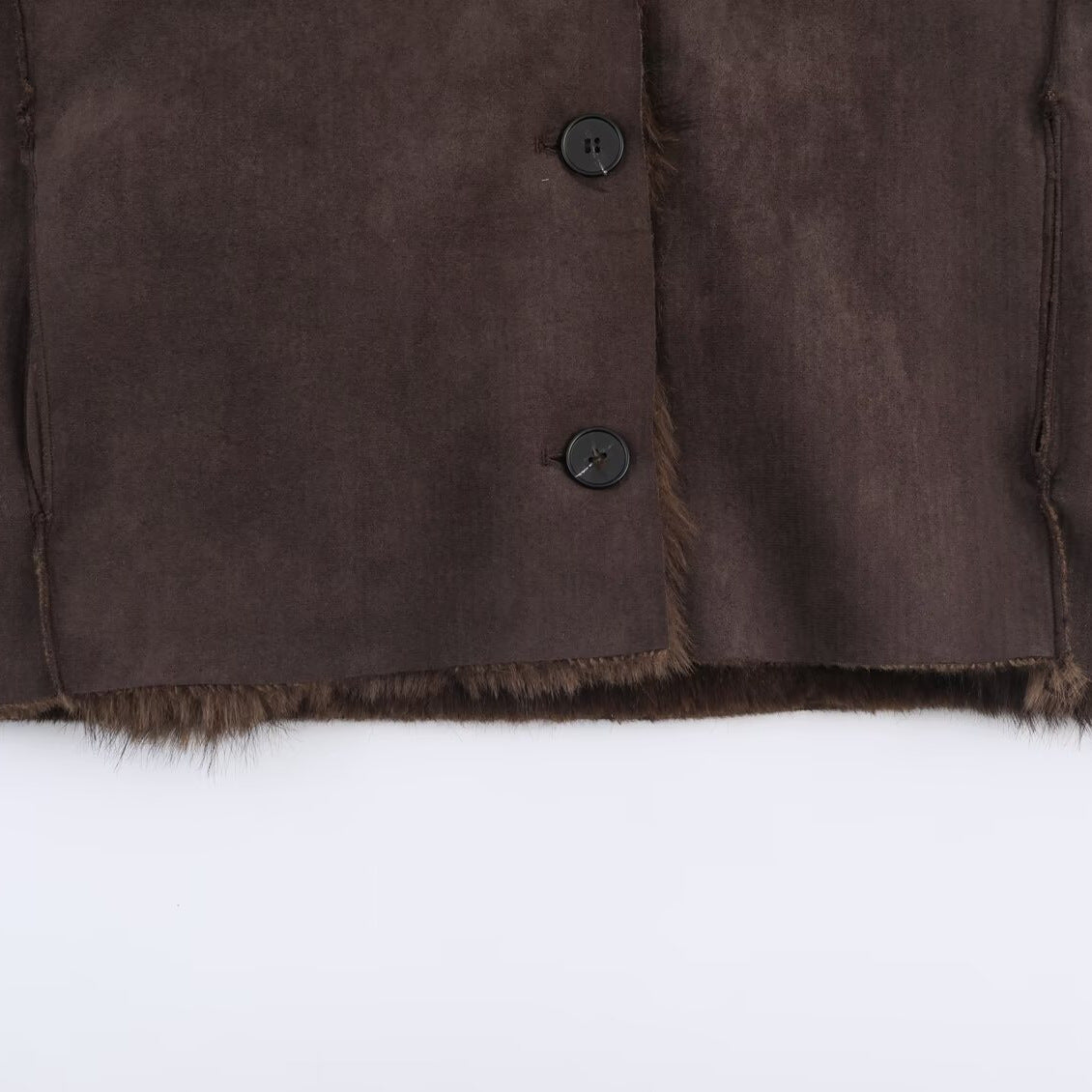Damen Kunstlederjacke Teddyfutter
