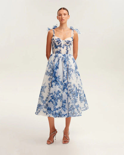 Damen Midi-Kleid Florales Design Norvielle