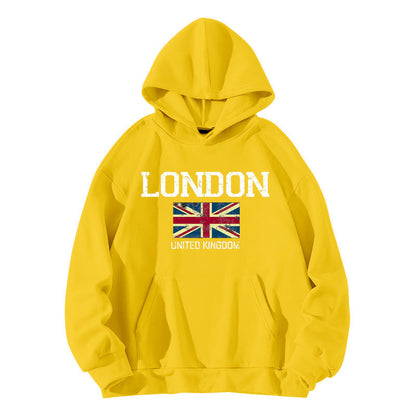 Damen Kapuzenpullover London-Style Kängurutasche Gemütlicher Schnitt