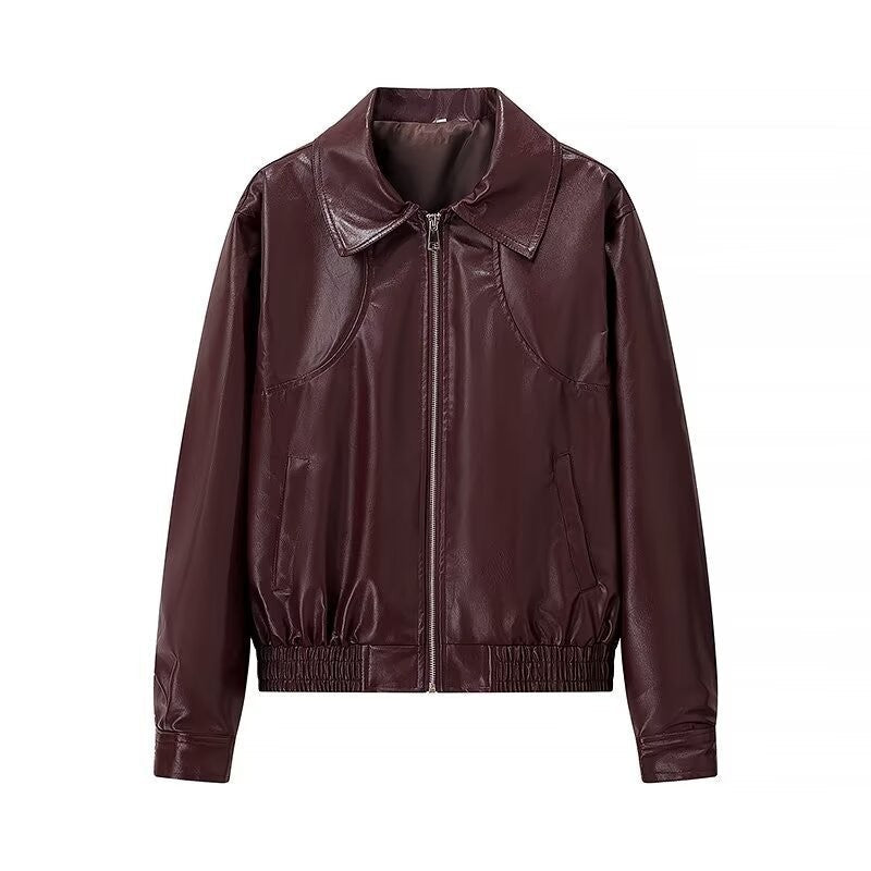 Damen Lässige Jacke Elastisch Mit Hochschließendem Kragen