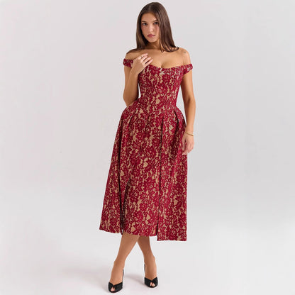 Damen Spitzenkleid A-Linie Elegant Norvielle
