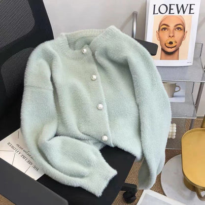 Damen Longpullover Flauschig Rundhals Norvielle