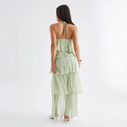 Damen Maxikleid mit Rüschendetails Elegantes Design
