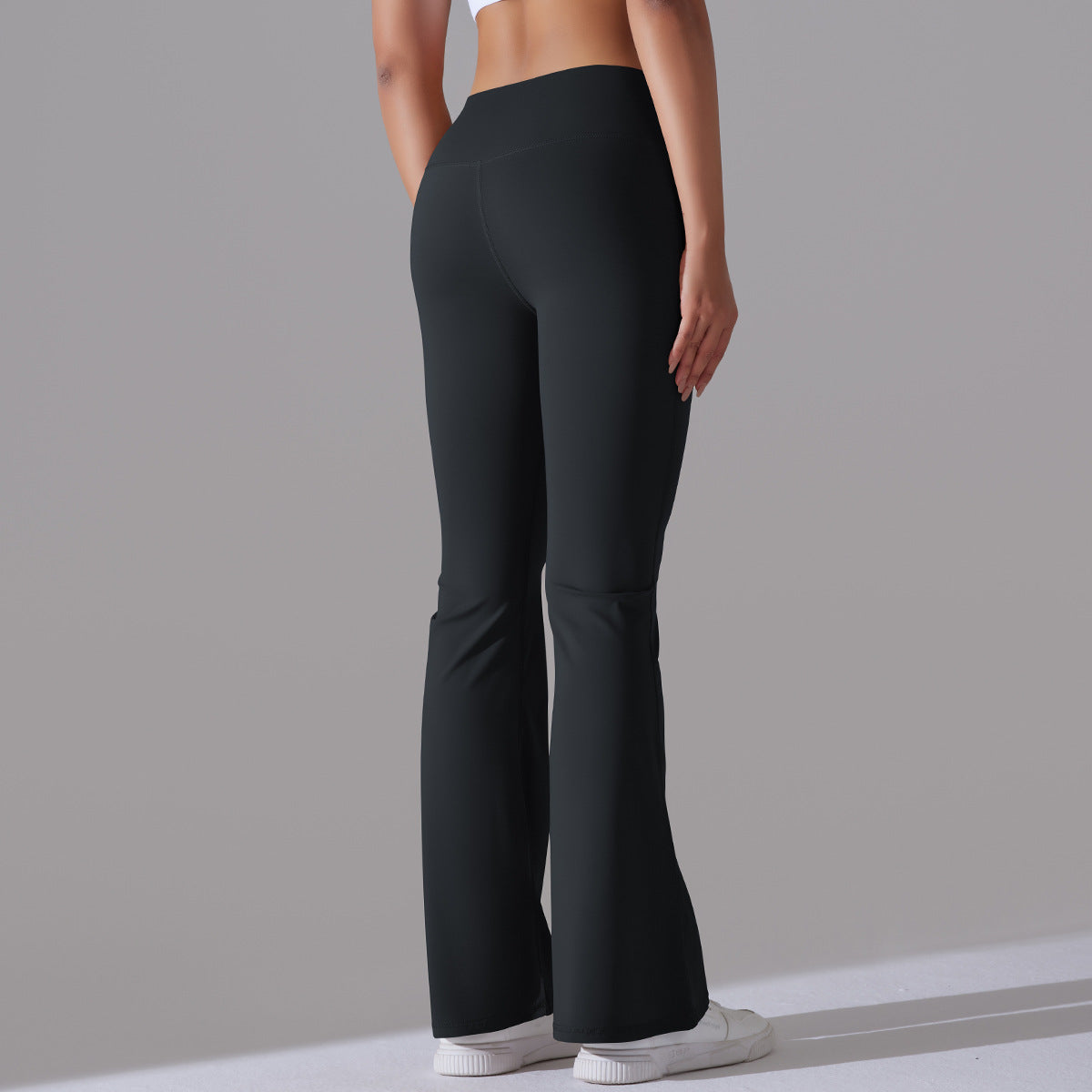 Damen Fitnesshose Flared High-Waist Sportleggings für Training