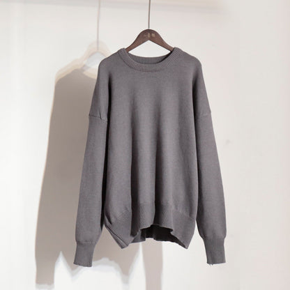 Damen Oversized Pullover Strukturiertes Strickmuster Beige