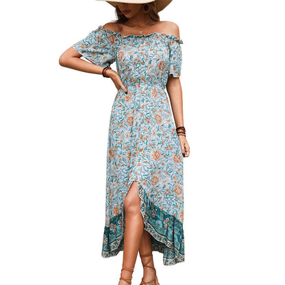 Damen Maxikleid Off-Shoulder Floralmuster Norvielle