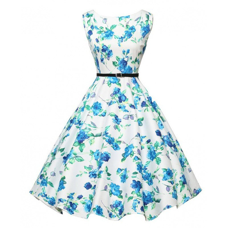 Damen Midi-Kleid Floralmuster Tailliert Norvielle