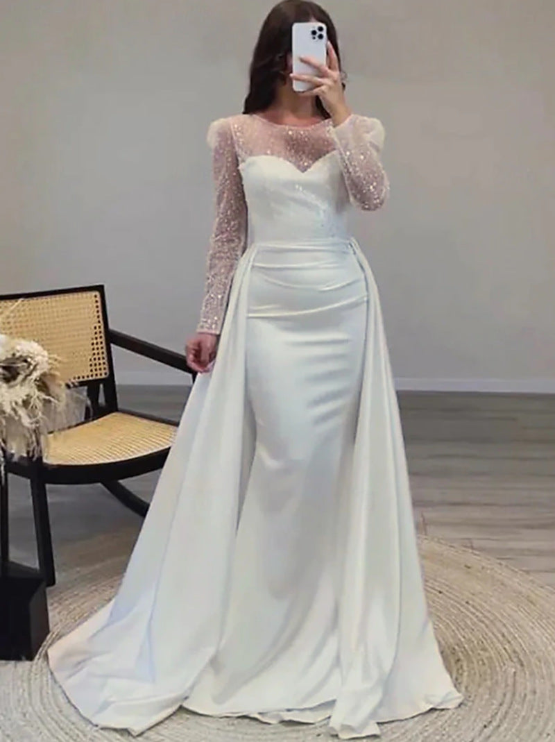 Damen Abendkleid Glitzer Oberteil Fließender Rock Norvielle