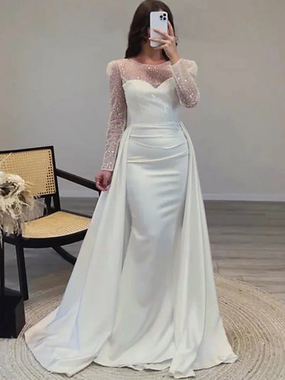 Damen Abendkleid Glitzer Oberteil Fließender Rock Norvielle