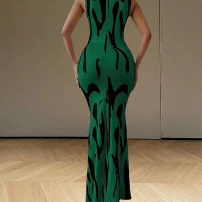 Damen Maxikleid Figurbetont Trendmuster Norvielle