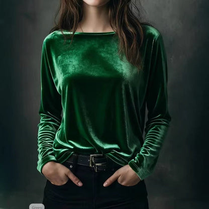 Damen Velours Longsleeve Leicht Norvielle