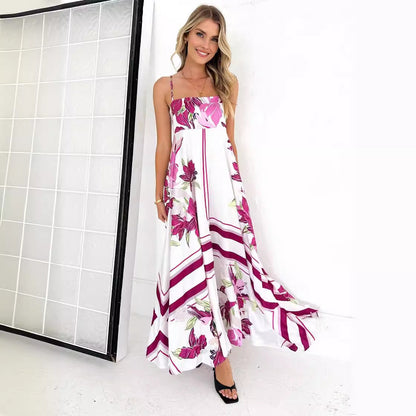 Damen Maxikleid Luftiger Schnitt Grafische Muster Norvielle