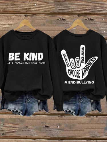 Damen Sweatshirt Kreatives Handdesign Positiv Norvielle