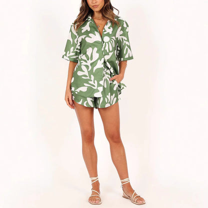 Damen Kurzarmoberteil mit florischem Muster