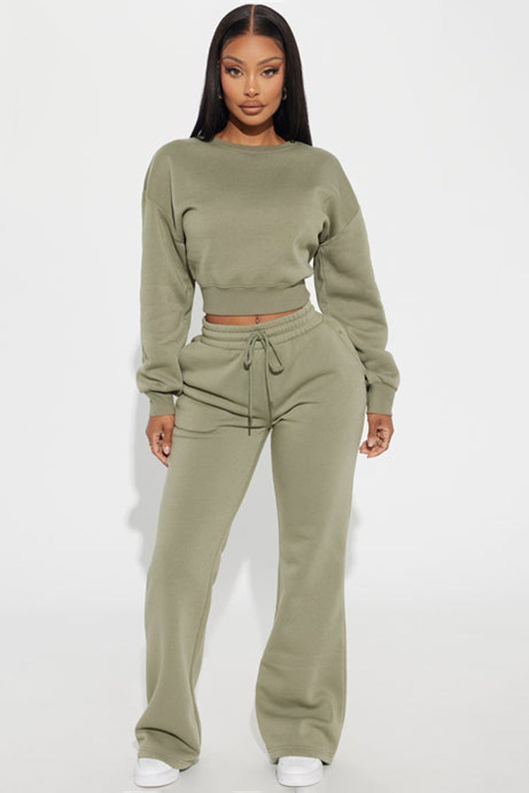 Damen Cropped Sweatshirt Voluminöse Ärmel Norvielle