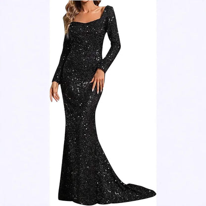 Damen Abendkleid Paillettenbesatz Elegantes