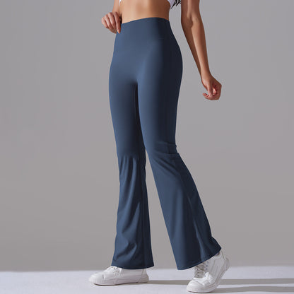 Damen Fitnesshose Flared High-Waist Sportleggings für Training