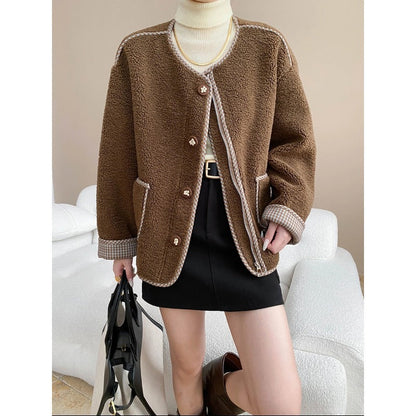 Damen Strickjacke Dekorative Knöpfe Taschen Norvielle - Norvielle